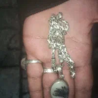 پلاک زنجیر نقره باسنگ شجر|جواهرات|رباطکریم, نصیرشهر|دیوار