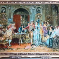 تابلو فرش دستبافت تبریز چله ابریشم امضادار|تابلو فرش|تهران, شاهین|دیوار