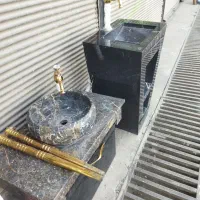 روشویی سنگی۲عدرحدنوباشیرآلات و۱عددتوالت فرنگی