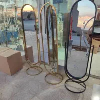 آیینه قدی ایستاده گردون چرخشی پایه دار استیل طلایی|آینه|مرودشت, فاز دوم شهرک فرهنگیان|دیوار