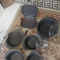 سرویس قابلمه چدن رنگ طوسی