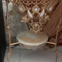 میز گرد دوطبقه صفحه50 برنزاصل سنگین وزن دوعدد ست