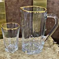 سرویس پارچ و لیوان دور طلایی