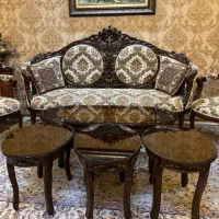 مبل استیل سلطنتی عتیقه چوب گردو ۹ نفره|مبلمان خانگی و میز عسلی|تهران, سازمان برنامه جنوبی|دیوار