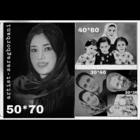 تابلو نقاشی چهره قاب هدیه سیاه قلم  روز پدر مرد