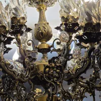 لوستر برنزی اصل ۶ شاخه ۱۲ لامپه