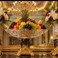 سه تیکه کریستال برنزی گلدان با شیرینی خوری