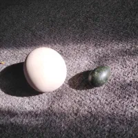 سنگ یشم زیبا سبز تخم مرغی وسنگ آسیاب|کلکسیون اشیاء عتیقه|تویسرکان, |دیوار