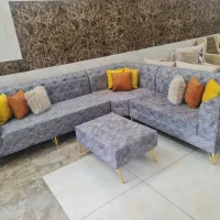 مبل ال چستر6 نفره همراه جلومبلی