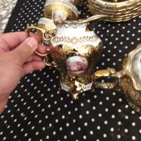 سرویس صبحانه خوری طلایی|ظروف سرو و پذیرایی|ورزنه, |دیوار