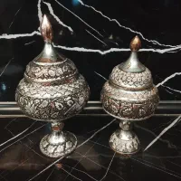 شکلات خوری پایه دار نقره کوب