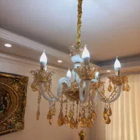 لوستر ۶ شاخه سالم  نو همراه لامپ کم مصرف همراه شید|لوستر و چراغ آویز|ورامین, شهرک ولیعصر|دیوار