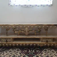 میز تلوزیون برنزی طرح طاووس