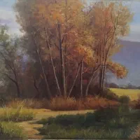 تابلو رنگ روغن منظره پاییزی