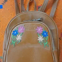 کوله پشتی تمام چرم رنگ زعفرانی|کیف، کفش، کمربند|رشت, چله خانه|دیوار