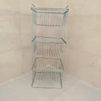 سبد سیب زمینی و پیاز فلزی 3طبقه نو