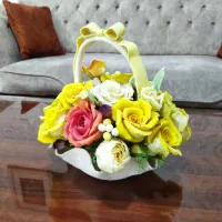 گل رومیزی خمیر چینی