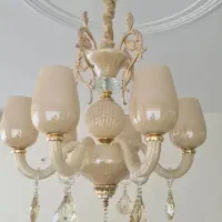 لوستر 6 شاخه بلور و آویز کریستال