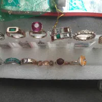 ۱۲ عدد انگشتر یاقوت زنانه مردانه آب طلا خارج و