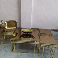 جلومبلی و عسلی فلزی فانتزی جلو مبلی فرتیک طلایی|مبلمان خانگی و میز عسلی|آفتاب, |دیوار