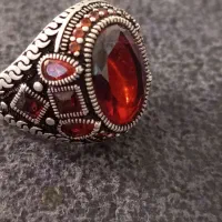 انگشتر  نقره  سنگ با ارزش   روش کار شده  کم نظیر