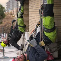 کاردر ارتفاع با طناب.راپل.بندباز.بدون داربست.پیچ