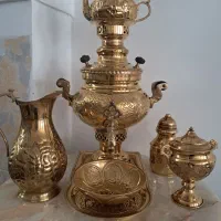 ست سماور و میز گرد برنز