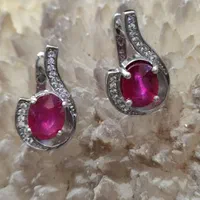 گوشواره یاقوت سرخ طبیعی