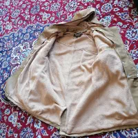 کاپشن چرم و کتان کرم|لباس|شهرضا, |دیوار