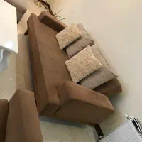 مبل راحتی ۷نفره تختخواب شوو یک عدد پاف سه نفره|مبلمان خانگی و میز عسلی|تهران, قیطریه|دیوار