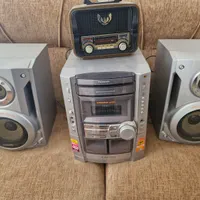ضبط پاناسونیک cd با۵ جای سی دی ودوکاست ضبط