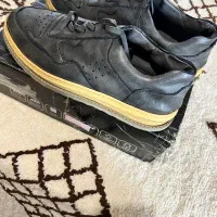 کفش کتونی خاکستری تیره رویه چرم|کیف، کفش، کمربند|آستارا, |دیوار