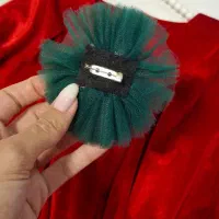 سارافون مخمل قرمز دخترانه یلدایی|کفش و لباس بچه|رشت, نیکمرام|دیوار