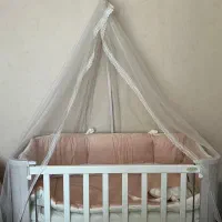 تخت کنار مادر بچه ننو دار(ترمز دار)