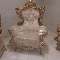 مبل امپراطوری ۷نفره تمام چوب راش منبت ورق طلا