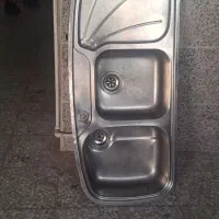 سینک توکار دو لگنه ورق ضخیم