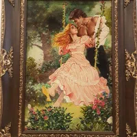 تابلو فرش دستباف چله ابریشم تبریز ۱۰۵ در ۷۰