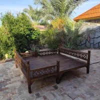 تخت سنتی چوب روس باغ باغی صندلی راک چوبی ضدآب