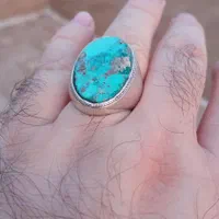 انگشتر نقره فیروزه نیشابور درشت معدنی|جواهرات|رشت, استقامت ۲|دیوار