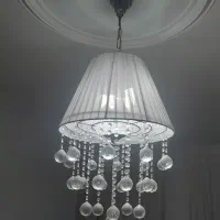 ۲ عدد لوستر سقفی سفید شیک و تمیز در حد نو