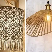 لوستر و اباژور مکرومه و بوهو|لوستر و چراغ آویز|مشهد, شریف|دیوار