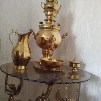 میزبرنزو سماور با وسایلش برنز|میز تلفن|همدان, |دیوار