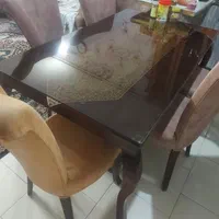 میز ناهار خوری چوبی‌۶‌نفره،میزسالم‌صندلی هاکارکرده|میز و صندلی غذاخوری|مشهد, شهرک مهرگان|دیوار