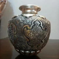 گلدان مسی اصل ، تمام قلم کاری شده|کلکسیون اشیاء عتیقه|تهران, آرژانتین|دیوار