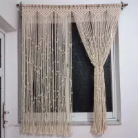 پرده مکرومه|پرده، رانر، رومیزی|مشهد, استاد یوسفی (شهرک غرب)|دیوار