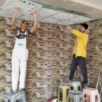 اجرای کناف ونصب دکور تلویزیون وماربل شیت لاین نوری