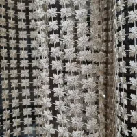 پرده دانتل طلایی ۱۱۰×۱۵۰ بسیار زیبا از نزدیک
