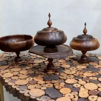 ظروف و سرویس های چوبی دستساز مناسب جهیزیه و کادو|صنایع دستی و سایر لوازم تزئینی|یزد, |دیوار