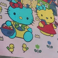 قالی ‌کودک طرح کیتی kitty|فرش|اهواز, زیتون کارگری|دیوار