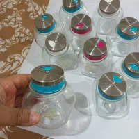 10عدد ظرف شیشه‌ای نگهدارنده شیک و زیبا